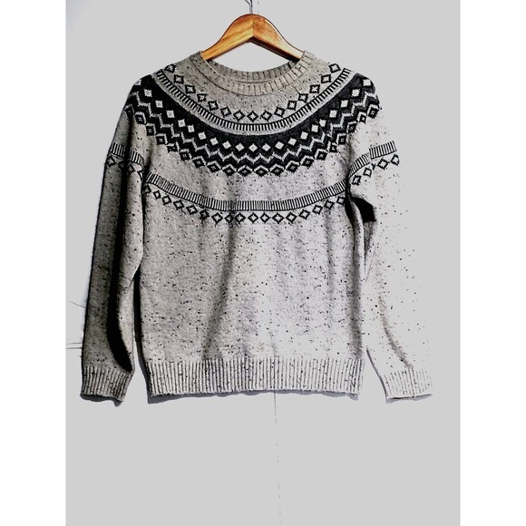 Weatherproof  Fair Isle Vintage Women's Heather Grey  Sweater Size Medium - Picture 3 of 6